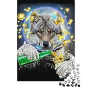 Astronaut Wolf Paper Jigsaw Puzzles 1000 Pieces for Adults Jigsaw Puzzles for Adults 1000 Piece Puzzle Educational Games 1000pcs (38x26cm)