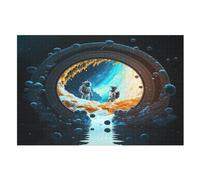 Astronaut1 Wooden Jigsaw Puzzles for Adults Hard Poster Puzzle 1000 Piece Precise Interlocking Educational Game Toys (75×50cm)