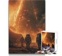 Astronauts And Alien Planet Jigsaw Puzzles 1000 Pieces Cognitive Development Fun Game Special Thoughtful Celebration Present Size 38x52cm