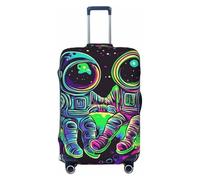 Astronauts and Aliens Moon and Planets Elastic Travel Luggage Cover Suitcase Protector, Print Suitcase Baggage Cover Anti-Scratch