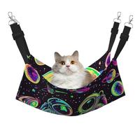 Astronauts And Aliens Moon And Planets Printed Pet Hammock - Sleeping Hammock For Cats, Rabbits, Ferrets, Puppies, Small Animals