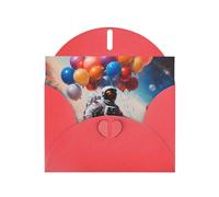 Astronauts and balloons Greeting Card With Envelope, Birthday Card, Christmas Card, Invitation Card, 3 Colors