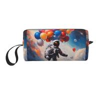 Astronauts and Balloons Print Simple Organizer Pouch, Lightweight Travel Bag, Foam Padded Cosmetic Case