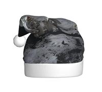 Astronauts At Work Adult Holiday Hat â€“ Festive Party Hat With Plush Piping And Pom-Pom, Durable Print Design, Perfect For Christmas, New Year'S, Halloween, And More