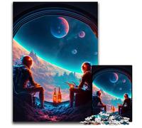 Astronauts Beer Break 1000 Piece Jigsaw Puzzles for Adults Puzzles for Adults Brain Challenge Gift, Educational Activity for Teenagers 50x75CM/19.68x29.52inch