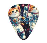 Astronauts Cats In Space Guitar Picks Gift Set - Smooth Durable Plectrums For Acoustic, Electric & Bass Guitar, Perfect Present For Guitar Lovers & Musicians