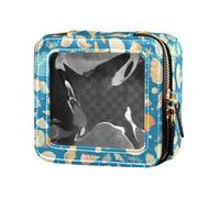 Astronauts Constellations Planets Mini Clear Make Up Bag Skin Care Cosmetic Containers for Women, Seashells Different Shapes and Starfish, One Size