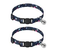 Astronauts Dog Collars for Small Dogs, 2 Pack Breakaway Cat Collars with Bell
