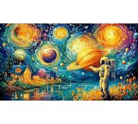 Astronauts exploring space from an open book 1000 Pc Puzzle for Adults - Recycled Paper Educational Decompression Family Game 38x52/1000pcs