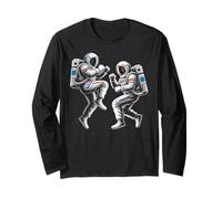 Astronauts Fighting Martial Arts Space Kickboxing Gifts Men Long Sleeve T-Shirt