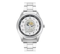 Astronaut's Helmet with Waves and A Ship Men's Wrist Watches Stainless Steel Strap Minimalist Business Quartz Watch for Daily Wear