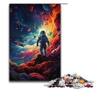 Astronauts in The Mysterious Universe Wooden Jigsaw Puzzle for Adults Wooden Jigsaw Puzzle 1000 Pieces Creative Gift for Teens And Adults