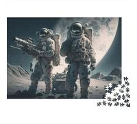 Astronauts Moon Surface 1000 Piece Jigsaw Puzzle Jigsaw Puzzle for Adults Sci Fi Design Paper Puzzle Game for Stress Relief and Home Decor 52x38cm/1000pcs