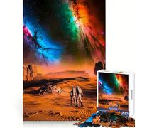 Astronauts on Alien Planet Jigsaw Puzzle 1000 Piece for Teenagers Smart Challenge Serene Activity Fine Lock Lovely Gift (38x52cm)