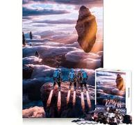 Astronauts on Floating Rocks 1000 Piece Jigsaw Puzzles for Adults Mind Recall Stress Relief Fun Firm Interlock Nice Gift (38x26cm)