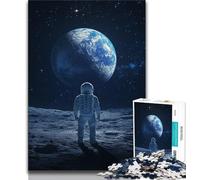 Astronauts on The Moon JigsawPuzzle 1000 Pieces for Adults,Challenging To Complete But Fun And Humorous Unique Home Decor And Gifts (38x26cm)