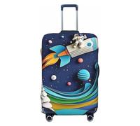 Astronauts, Planets and Rockets Elastic Travel Luggage Cover Suitcase Protector, Print Suitcase Baggage Cover Anti-Scratch