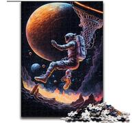 Astronauts Playing Basketball Jigsaw Puzzles for Teenagers 1000 Jigsaws, Relax Games Is Ideal As A Gift for The Whole Family (26x38cm)