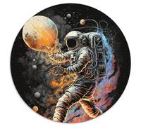 Astronauts Playing Basketball Puzzle 1000 Pieces Jigsaw 1000 Piece Round Puzzle Family Interactive Game, Ideal for Teenagers, Brain Teaser Gift 67.5x67.5cm