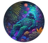 Astronauts Puzzles for 1000 Piece Round JigsawPuzzle 1000 Pieces for Adults Ideal for Family Fun, Relaxation (Size 67.5x67.5cm)