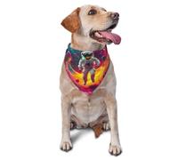Astronauts Stand In The Sky In The Milky Way Printed Graphic Pet Triangle Scarf For Dogs & Cats, Adjustable Cute Pet Bandana For & Photo Shoots