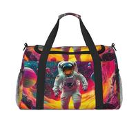 Astronauts Stand in The Sky in The Milky Way Waterproof Weekender Bags Duffel Bag Large Carry On Hand Luggage Bags Foldable Tote Bag for Travel Sports Gym Dance