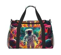 Astronauts Stand in The Sky in The Milky Way Waterproof Weekender Bags Duffel Bag Large Carry On Hand Luggage Bags Foldable Tote Bag for Travel Sports Gym Dance