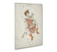 Astronomical Chart Of The Auriga Constellation Canvas Print | Gallery Wrapped 30mm Frame Wall Art | 24x16 inches | Ready to Hang | Retro Picture | Living Room Bedroom Lounge Office