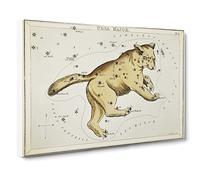 Astronomical Chart Of The Ursa Major Constellation Canvas Print | Gallery Wrapped 30mm Frame Wall Art | 20x14 inches | Ready to Hang | Retro Picture | Living Room Bedroom Lounge Office