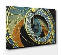 Astronomical Clock Prague Czech Republic Canvas Wall Art Print 30x20 Inch