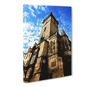Astronomical Clock Prague Czech Republic No.2 Canvas Print | Gallery Wrapped 30mm Frame Wall Art | 30x20 inches | Ready to Hang | Modern Picture | Living Room Bedroom Lounge Office