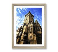 Astronomical Clock Prague Czech Republic No.2 Modern Framed Print | A2 Oak Framed Wall Art | Ready to Hang | Modern Nature Picture | Living Room Bedroom Lounge Office