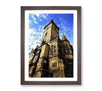 Astronomical Clock Prague Czech Republic No.2 Modern Framed Print | A4 Walnut Framed Wall Art | Ready to Hang | Modern Nature Picture | Living Room Bedroom Lounge Office