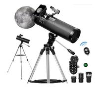 Astronomical Reflector Telescopes, large aperture with Shutter Control and Steel Tripod 500mm Telescopes, with Smartphone Adapter 3X Barlow Lens and Moon Filter, for Adults Astronomy Beginners