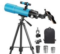 Astronomical Telescope for Adults Kids 8-12: High Powered 80mm Portable Refracting High Powered FMC Beginners Explorer Scope for Travel Moon Planet Stars Gazing with Professional Tripod