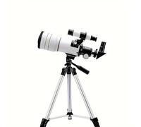Astronomical telescope or Astronomy Adults Kids Beginners, white new Refractor 300X70mm large caliber 150X times Tripod for Smart phone