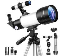 Astronomical Telescope Refractor 70/300mm, FMC High Transmission, Magnification 15-150X, Adjustable Tripod, Phone Holder & Bluetooth Remote Control, for Beginners in Astronomy, Adults