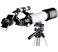 Astronomical Telescope Telescope for Kids&Beginners,70mm Astronomy Refractor Telescope with Adjustable Tripod,Travel Telescope with Carry Bag, Phone Adapter and Wireless Remote,White (White A) (White