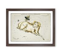 Astronomical Zodiac Chart Of The Aries Constellation Vintage Framed Print | A4 Walnut Framed Wall Art | Ready to Hang | Classic Fantasy Picture | Living Room Bedroom Lounge Office