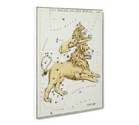 Astronomical Zodiac Chart Of The Leo Constellation Canvas Print | Gallery Wrapped 30mm Frame Wall Art | 20x14 inches | Ready to Hang | Retro Picture | Living Room Bedroom Lounge Office