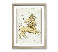 Astronomical Zodiac Chart Of The Leo Constellation Vintage Framed Print | A2 Oak Framed Wall Art | Ready to Hang | Classic Fantasy Picture | Living Room Bedroom Lounge Office