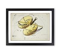 Astronomical Zodiac Chart Of The Libra Constellation Vintage Framed Print | A4 Black Framed Wall Art | Ready to Hang | Classic Fantasy Picture | Living Room Bedroom Lounge Office