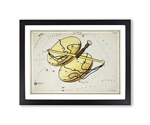 Astronomical Zodiac Chart Of The Libra Constellation Vintage Framed Wall Art Print, Ready to Hang Picture for Living Room Bedroom Home Office Décor, Black A2 (64 x 46 cm)