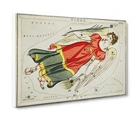 Astronomical Zodiac Chart Of The Virgo Constellation Canvas Print | Gallery Wrapped 30mm Frame Wall Art | 30x20 inches | Ready to Hang | Retro Picture | Living Room Bedroom Lounge Office