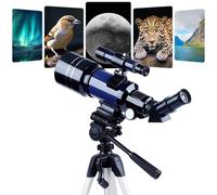 Astronomy Beginners 70mm Aperture with Adjustable Tripod Moon Filter Camera Shutter Wire Control, Backpack and Moon Filter, Portable Telescope, for Adults