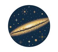 Astronomy Sculptor Galaxy Celestial Science Orbit Space Metal Tin Sign Plaque Wall Decor for Cafe, Man Cave, Club Bar, Office, Home Garden Round Metal Poster 8x8Inch
