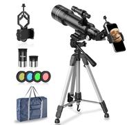 Astronomy Telescope for Adults & Kids, 70mm Aperture 400mm Refractor Telescope with Adjustable Tripod and Phone Adapter, Ideal for Moon Viewing, Stargazing and Bird Watching
