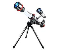 Astronomy Telescope for Beginners and Adults 50mm Aperture Refractor with Finder Scope Adjustable Tripod Portable Stargazing (White, One Size)