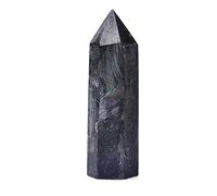Astrophyllite Crystal Point Ornament Magic Repair Stick Quartz Tower Stone Home Decor (Size : 70-80mm)