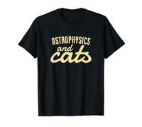Astrophysics and Cats Funny Astrophysicist Astronomy Value Graphic T-Shirt, Men, Black, L